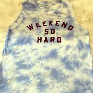 Graphic tie dye tank top